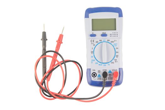 Digital multimeter isolated on white background with clipping path
