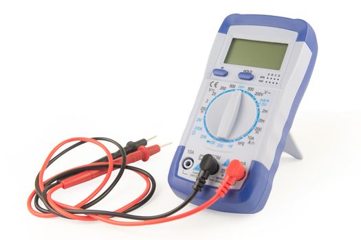 Digital multimeter isolated on white background with clipping path