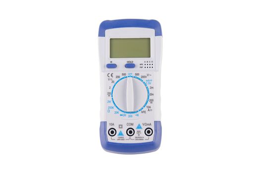 Digital multimeter isolated on white background with clipping path