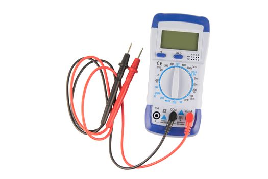 Digital multimeter isolated on white background with clipping path