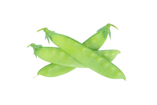 Sugar Pea, Snow peas isolated on white background with clipping path
