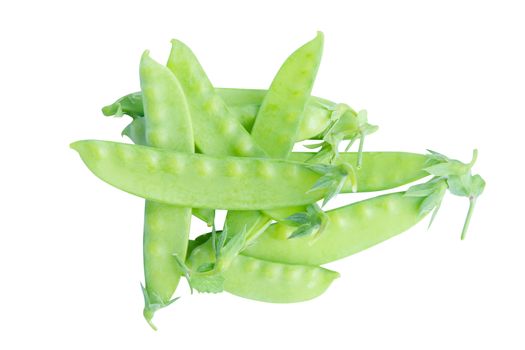 Sugar Pea, Snow peas isolated on white background with clipping path
