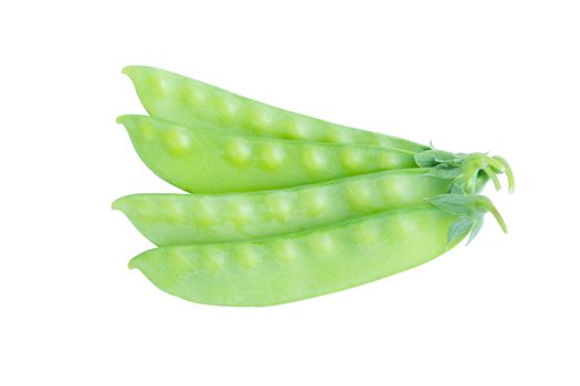 Sugar Pea, Snow peas isolated on white background with clipping path
