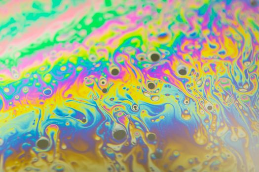 Close up soap bubble background. Psychedelic abstract background