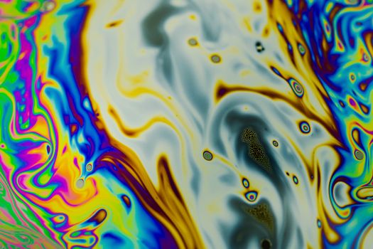 Close up soap bubble background. Psychedelic abstract background