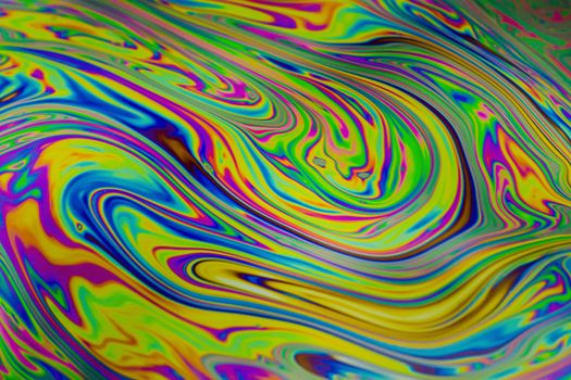Close up soap bubble background. Psychedelic abstract background