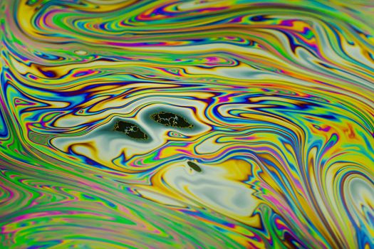 Close up soap bubble background. Psychedelic abstract background