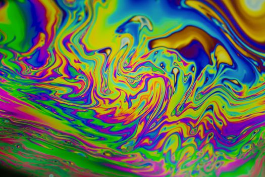Close up soap bubble background. Psychedelic abstract background