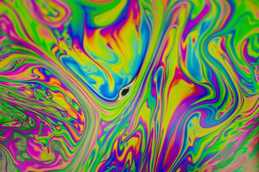 Close up soap bubble background. Psychedelic abstract background