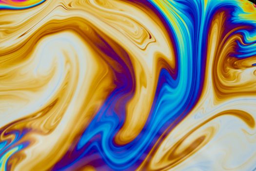 Psychedelic multicolored patterns background. Photo macro shot of soap bubbles