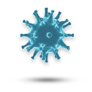 Coronavirus or COVID-19 cells in human body. Respiratory virus in microscopic view. illustration of 3D render. Isolate on white background. Concept of health care.