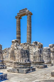 The Temple of Apollo at Didyma, Turkey. Panoramic view on a sunny summer day