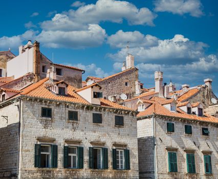 Old Stone buildings in the walled city of Dubrovnik, Croatia