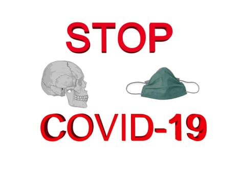 stop coronavirus and sky clouds - 3d rendering