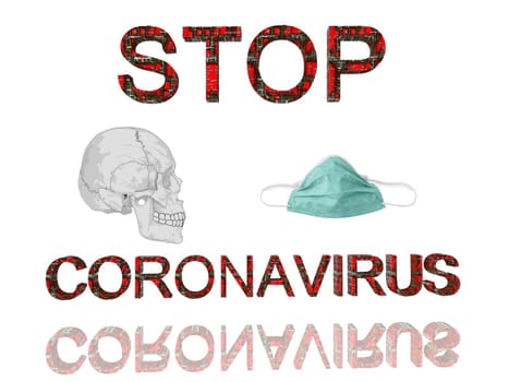 stop coronavirus and sky clouds - 3d rendering