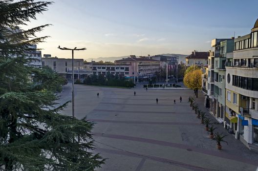 View from the spacious center of town Kazanlak, Bulgaria, Europe