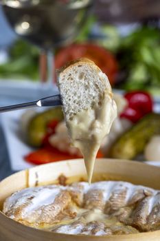 swiss cheese fondue with bread