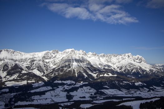 wilder kaiser mountain range in winter