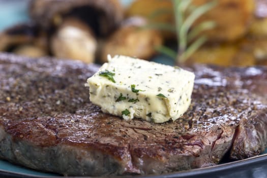 juicy grilled steak on a plate