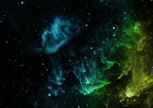Star field in space a nebulae and a gas congestion. "Elements of this image furnished by NASA". 3D rendering