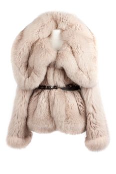 Expensive fur coats collection on a mannequin on white background