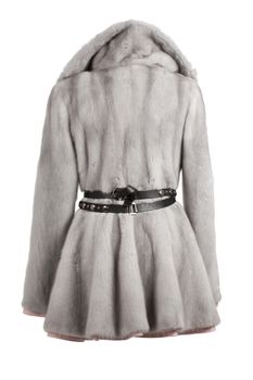 Expensive fur coats collection on a mannequin on white background