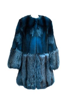 Expensive fur coats collection on a mannequin on white background