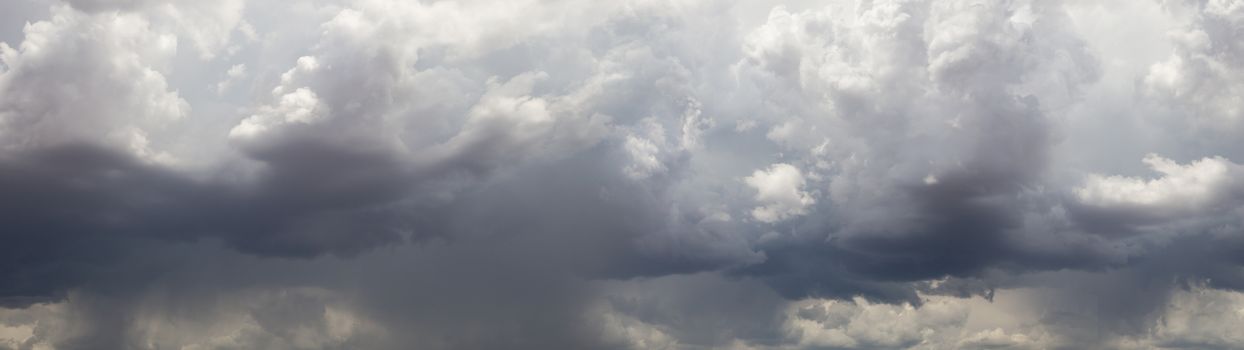 Dark Ominous Stormy Cloudy Sky Banner.