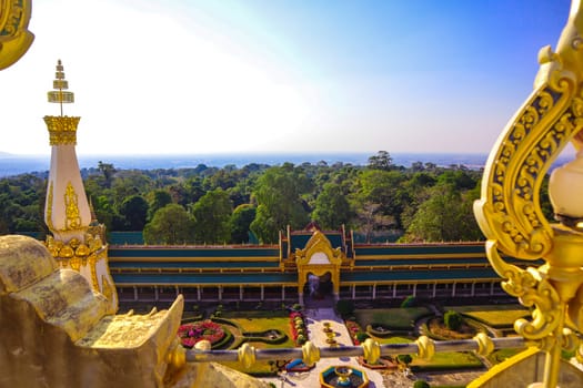 Thailand nature. View from a Buddhist Temple in Bangkok, Thailand. The photo is taken on 25.12.19