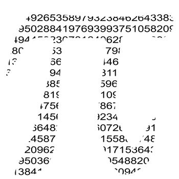 The symbol for Pi created from numbers within it solution.