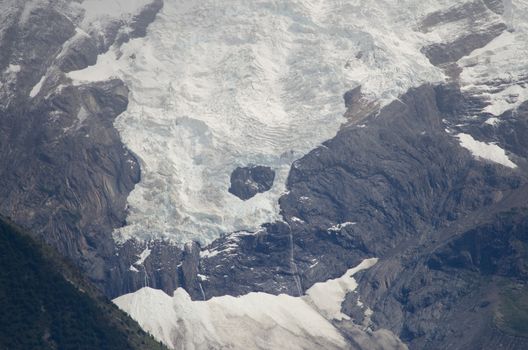 Glacier in the Torres del Paine National Park. Ultima Esperanza Province. Magallanes and Chilean Antarctic Region. Chile.