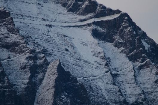 Snowy cliff in the Paine Mountain Range. Torres del Paine National Park. Ultima Esperanza Province. Magallanes and Chilean Antarctic Region. Chile.