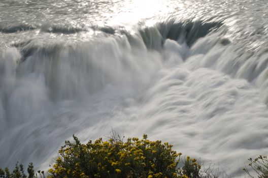 Paine cascade in Torres del Paine National Park. Ultima Esperanza Province. Magallanes and Chilean Antarctic Region. Chile.