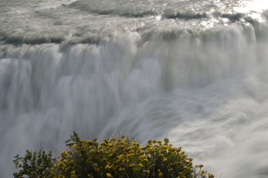 Paine cascade in Torres del Paine National Park. Ultima Esperanza Province. Magallanes and Chilean Antarctic Region. Chile.