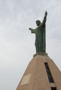 Statue of Jesus Christ in the Morro de Arica. Arica y Parinacota Region. Chile.
