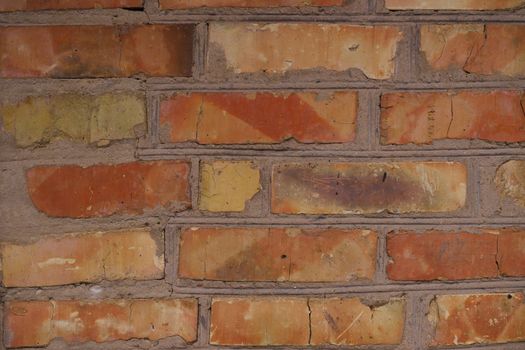 Old orange brick wall pattern. Brick background. Good wallpaper. Stock photo of old wall.