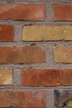 Old orange brick wall pattern. Brick background. Good wallpaper. Stock photo of old wall.