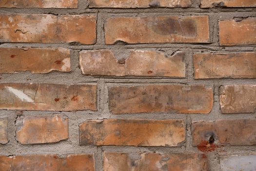 Old orange brick wall pattern. Brick background. Good wallpaper. Stock photo of old wall.