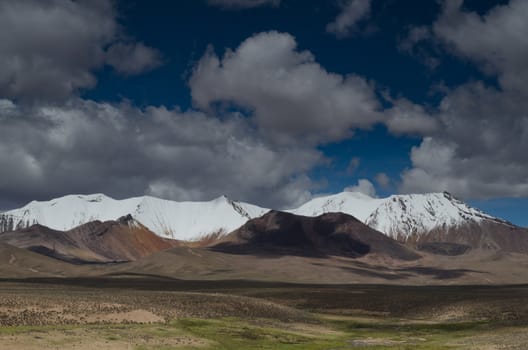 High plateau and mountains in Lauca National Park. Arica y Parinacota Region. Chile.