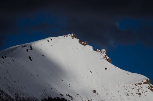 Snowy peak in Lauca National Park. Arica y Parinacota Region. Chile.