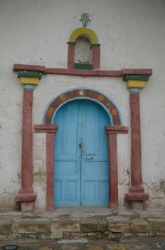 Facade of the Parinacota church. Lauca National Park. Arica y Parinacota Region. Chile.