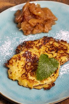 bavarian sweet hash browns on a plate