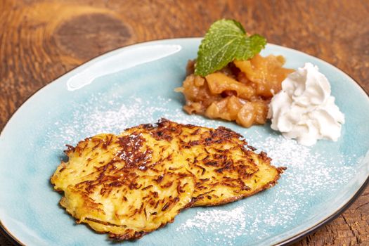 bavarian sweet hash browns on a plate
