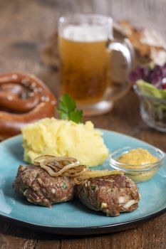 german meat balls on wood