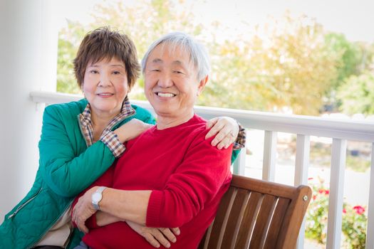 Happy Senior Adult Chinese Couple Portrait