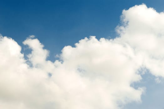 Soft White clouds in the blue sky, Blue sky and clouds background.