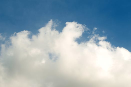 Soft White clouds in the blue sky, Blue sky and clouds background.