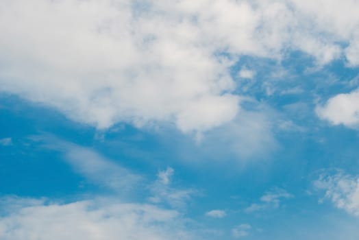 Soft White clouds in the blue sky, Blue sky and clouds background.