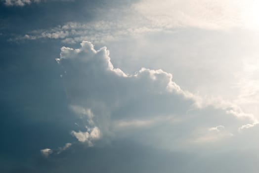 Soft White clouds in the blue sky, Blue sky and clouds background.