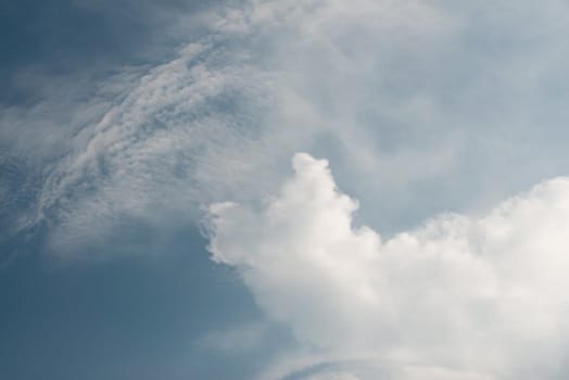 Soft White clouds in the blue sky, Blue sky and clouds background.